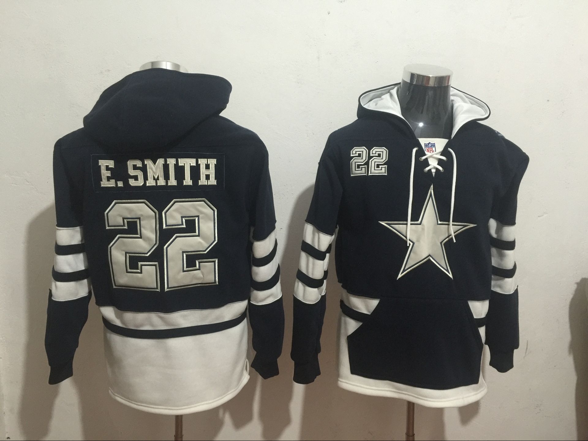 Men NFL Nike Dallas Cowboys 22 E Smith blue Sweatshirts